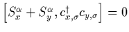 $[ S_x^\alpha + S_y^\alpha, c_{x,\sigma}^\dagger c_{y,\sigma} ] = 0$