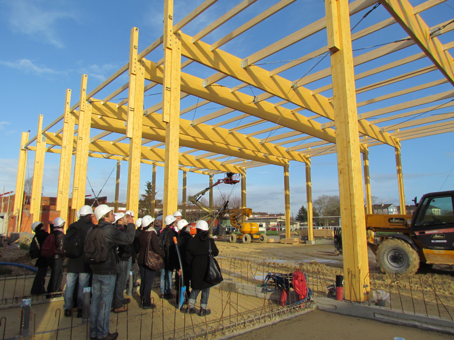 Le groupe sur le chantier