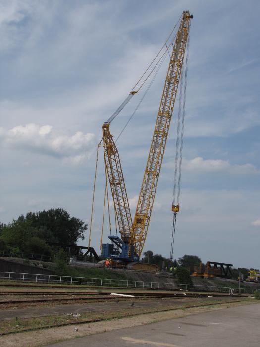 La grue à flèche relevable
